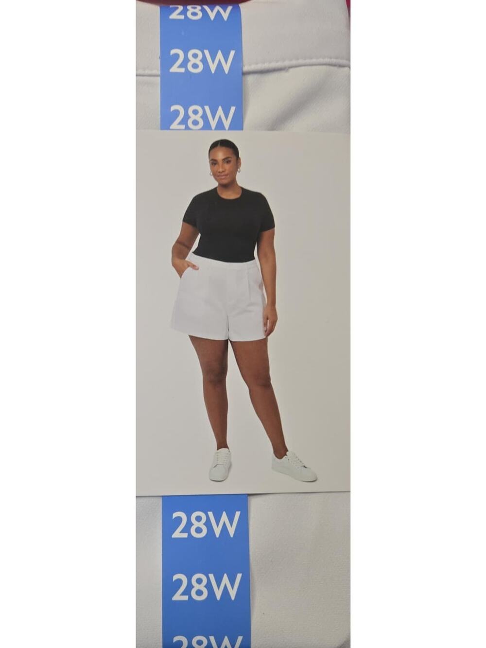 Remi Bader Trouser Shorts High Rise Pleated 4 Pocket Black White Women’s 28W